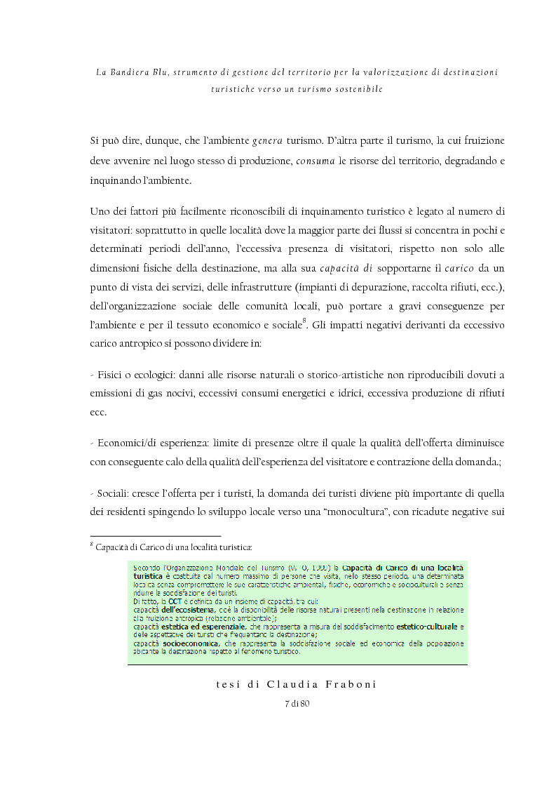 Anteprima della tesi: La Bandiera Blu, strumento di gestione del territorio per la valorizzazione di destinazioni turistiche verso un turismo sostenibile, Pagina 3