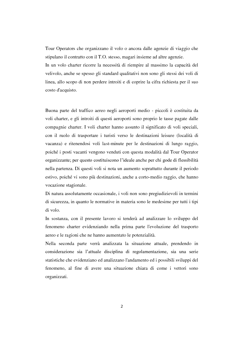 Anteprima della tesi: Lo sviluppo del prodotto charter: analisi, proposte e prospettive, Pagina 3