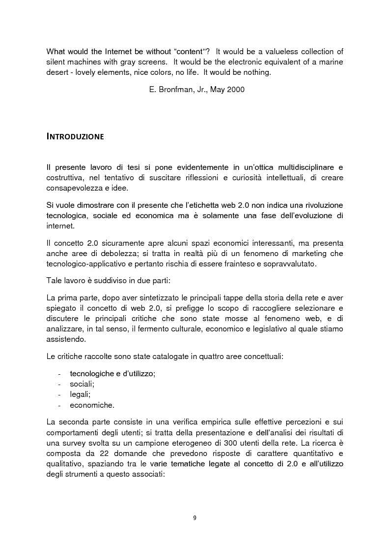 Anteprima della tesi: Web 2.0: rivoluzione o evoluzione, Pagina 3