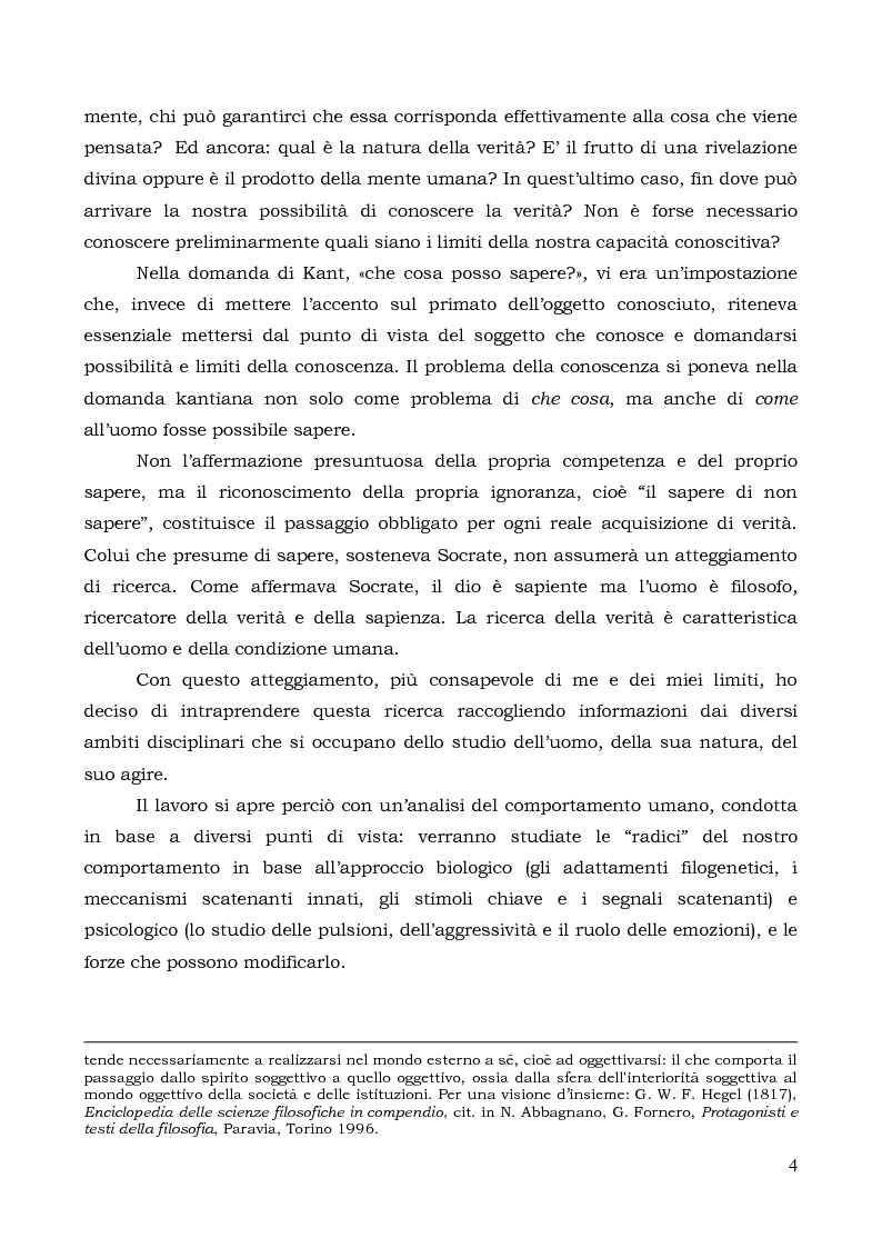 Anteprima della tesi: Il comportamento individuale tra normalità e patologia. L'agire sociale come oggetto di studio complesso., Pagina 2