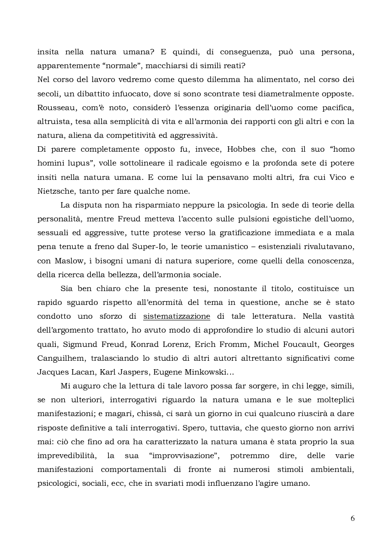 Anteprima della tesi: Il comportamento individuale tra normalità e patologia. L'agire sociale come oggetto di studio complesso., Pagina 4