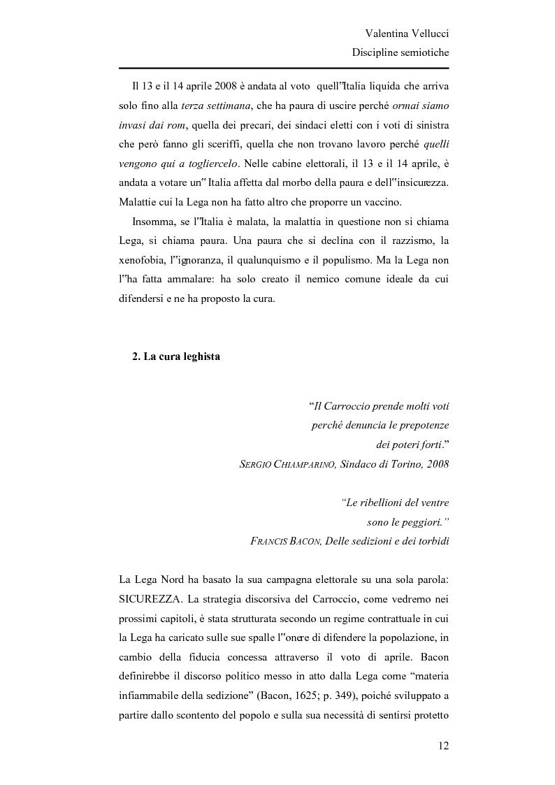 Anteprima della tesi: La Lega Nord fra fascio e martello - Analisi semiotica del Carroccio dalle politiche 2008 a oggi, Pagina 3