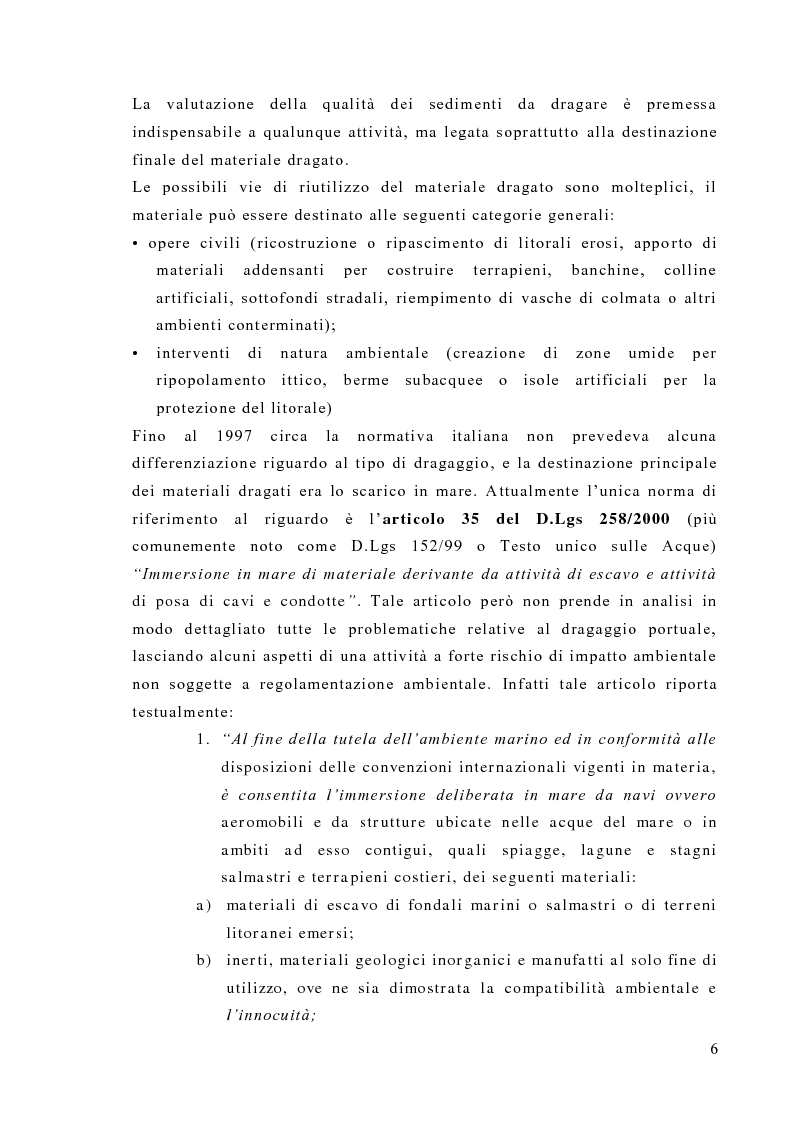 Anteprima della tesi: Valutazione degli effetti biologici della movimentazione di sabbie marine mediante l'utilizzo di biomarker cellulari in Mytilus galloprovincialis, Pagina 4