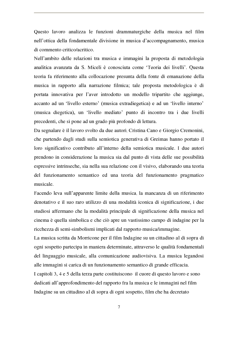 Anteprima della tesi: La musica di Ennio Morricone nel cinema di Elio Petri: intertestualità in 'Indagine su un cittadino al di sopra di ogni sospetto', Pagina 4