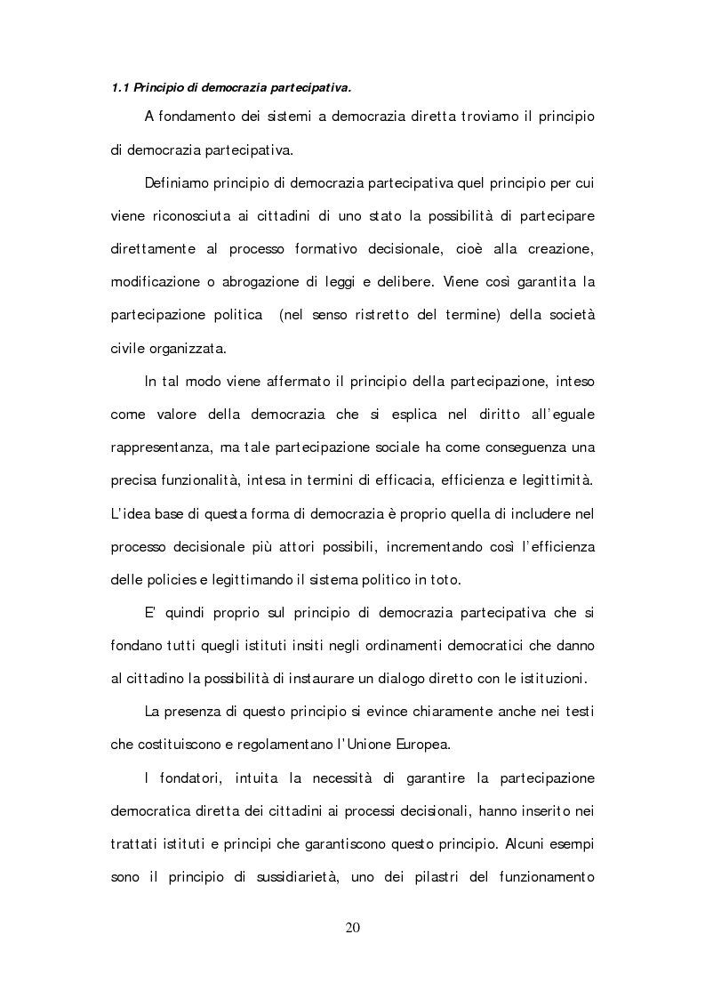 Anteprima della tesi: Lobbying strumento di democrazia partecipativa. Rappresentanza e tutela di interessi particolari nel panorama istituzionale europeo., Pagina 8