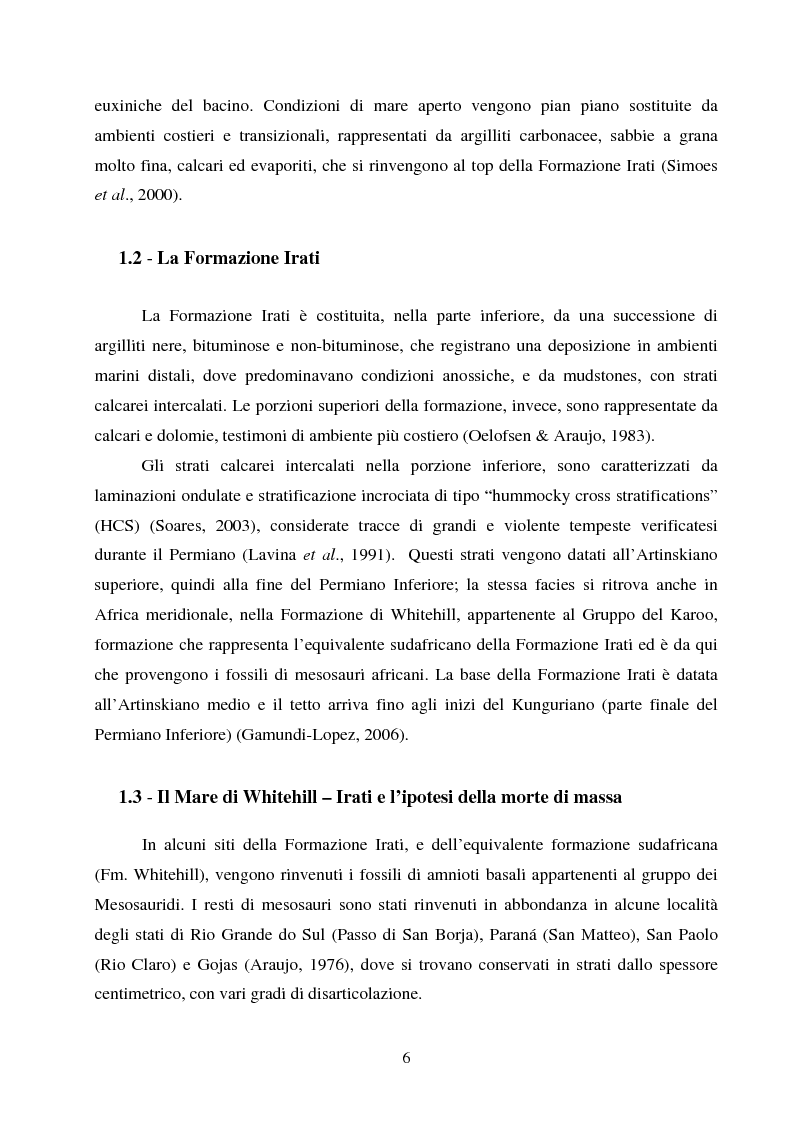 Anteprima della tesi: Analisi di rettili con adattamenti acquatici del Paleozoico Superiore del Brasile, Pagina 6