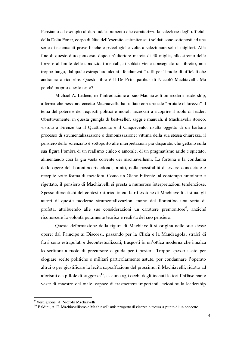 Anteprima della tesi: Machiavelli, Principe del conflitto: analisi sulle moderne strumentalizzazioni del pensiero machiavelliano, Pagina 2