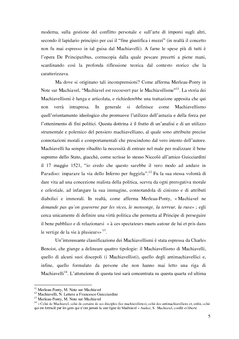 Anteprima della tesi: Machiavelli, Principe del conflitto: analisi sulle moderne strumentalizzazioni del pensiero machiavelliano, Pagina 3