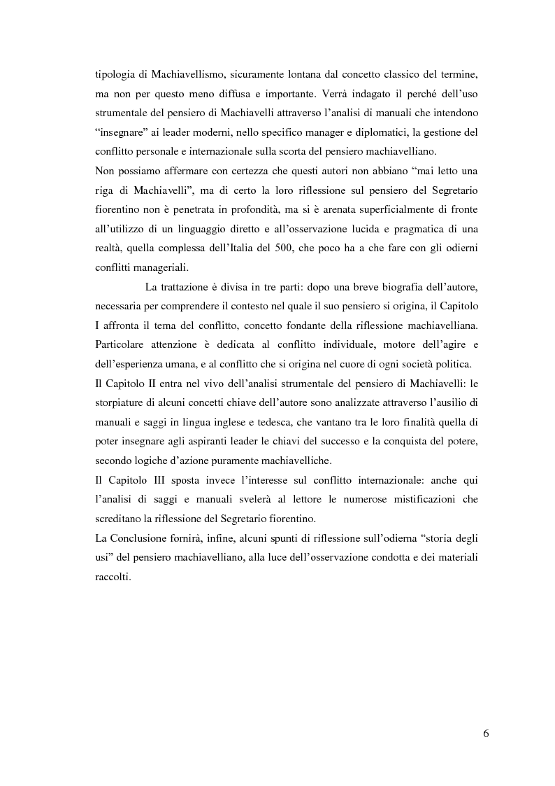 Anteprima della tesi: Machiavelli, Principe del conflitto: analisi sulle moderne strumentalizzazioni del pensiero machiavelliano, Pagina 4