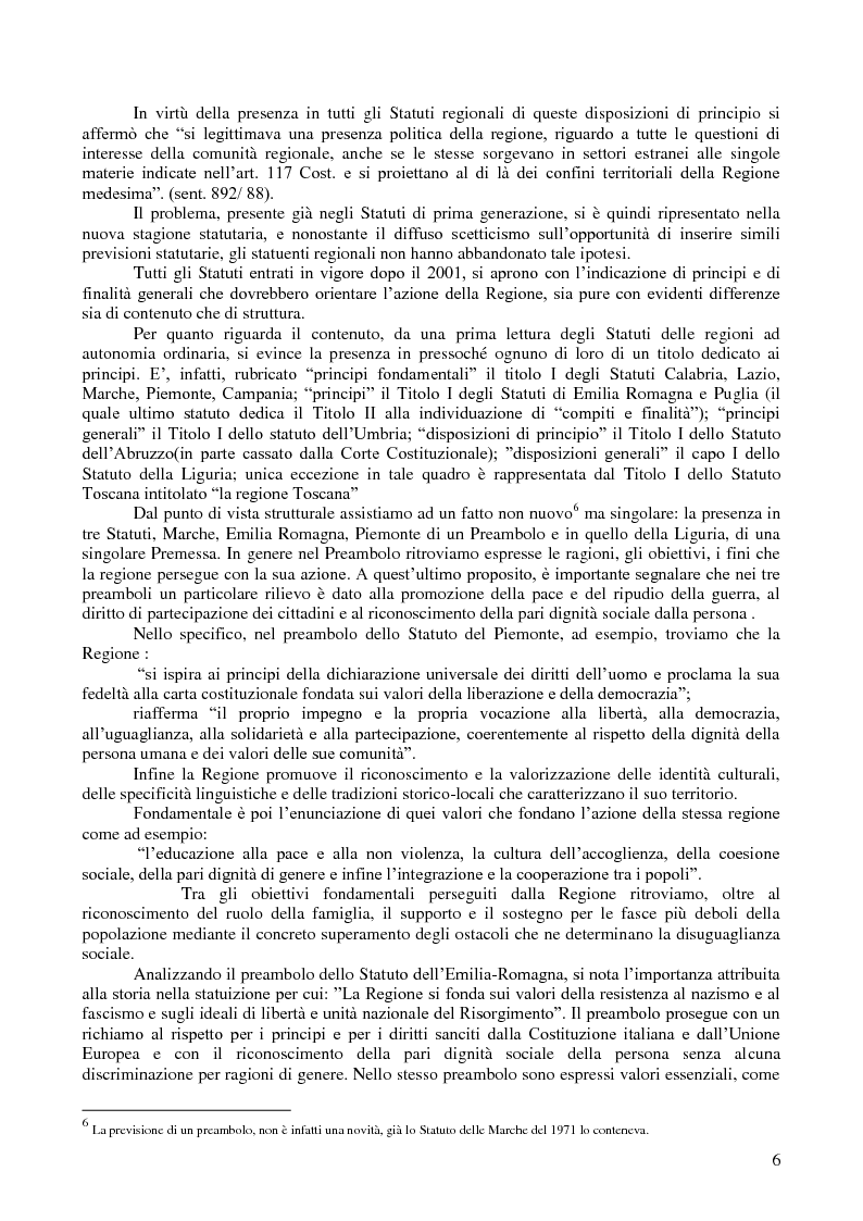 Anteprima della tesi: I diritti regionali nei nuovi statuti delle regioni ordinarie e nella giurisprudenza costituzionale, Pagina 2