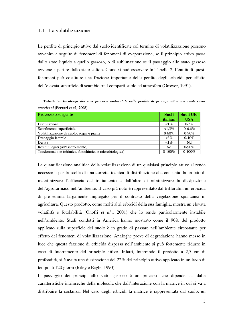 Anteprima della tesi: Comportamento ambientale dei diserbanti utilizzati in risaia, Pagina 5