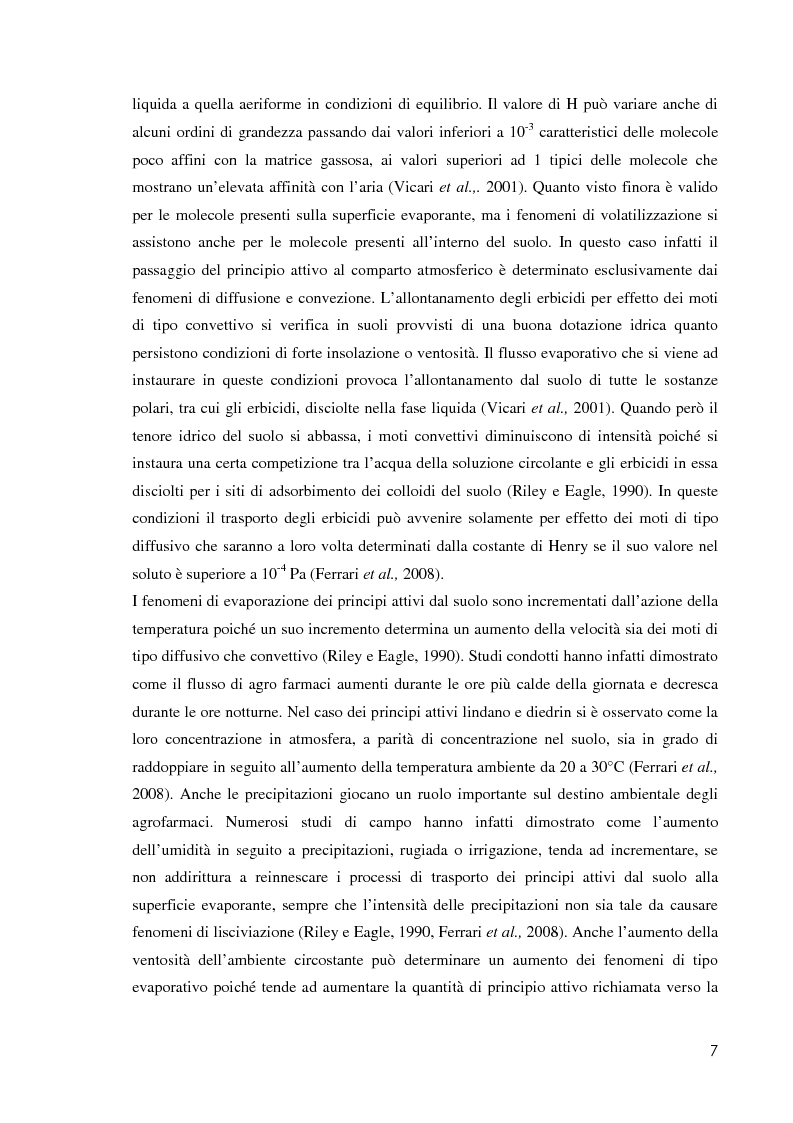 Anteprima della tesi: Comportamento ambientale dei diserbanti utilizzati in risaia, Pagina 7