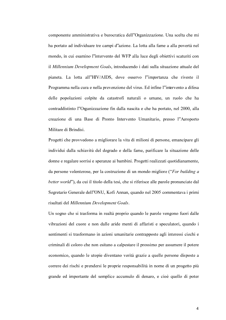 Anteprima della tesi: For building a better world: l'azione del World Food Programme, Pagina 2