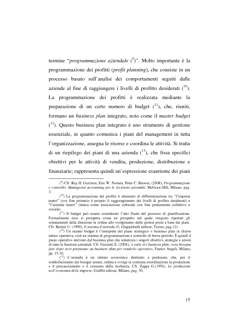 Anteprima della tesi: Il business plan nelle aziende teatrali. Il caso: ''La Divina Commedia. L'Opera.'', Pagina 7