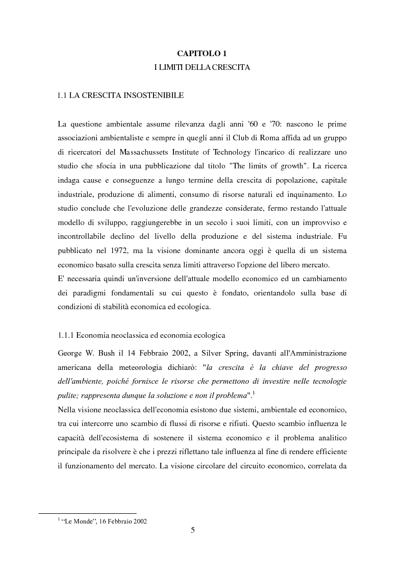 Anteprima della tesi: Economia e ambiente: riflessioni su decrescita ed esperienze concrete, Pagina 3