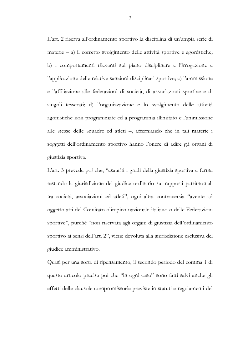 Anteprima della tesi: Ordinamento sportivo ed ordinamento statale: spunti critici sulle possibili forme di interconnessione, Pagina 2