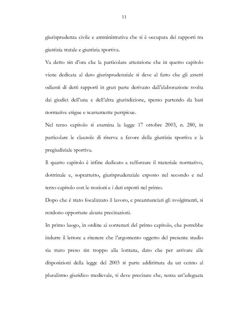 Anteprima della tesi: Ordinamento sportivo ed ordinamento statale: spunti critici sulle possibili forme di interconnessione, Pagina 6