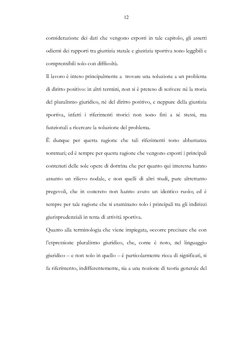 Anteprima della tesi: Ordinamento sportivo ed ordinamento statale: spunti critici sulle possibili forme di interconnessione, Pagina 7