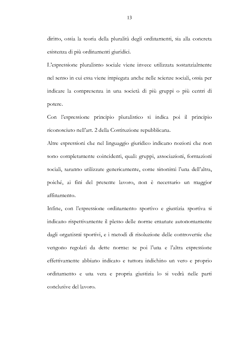 Anteprima della tesi: Ordinamento sportivo ed ordinamento statale: spunti critici sulle possibili forme di interconnessione, Pagina 8