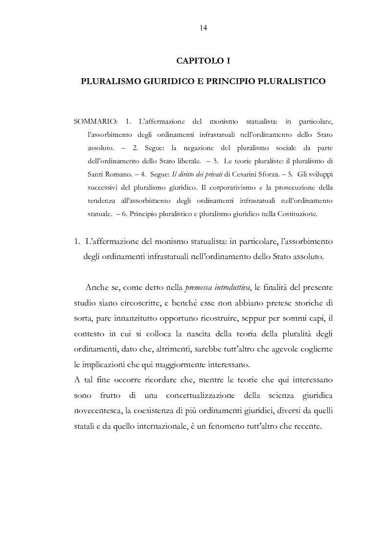 Anteprima della tesi: Ordinamento sportivo ed ordinamento statale: spunti critici sulle possibili forme di interconnessione, Pagina 9
