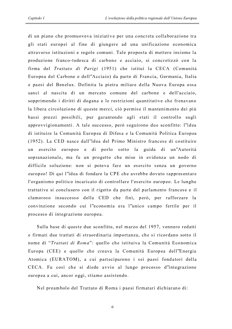 Anteprima della tesi: La politica di coesione e il processo di convergenza in Europa, Pagina 2
