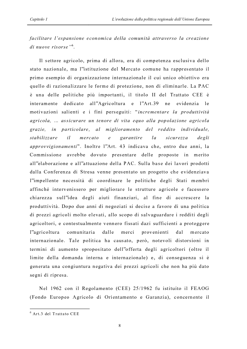 Anteprima della tesi: La politica di coesione e il processo di convergenza in Europa, Pagina 4