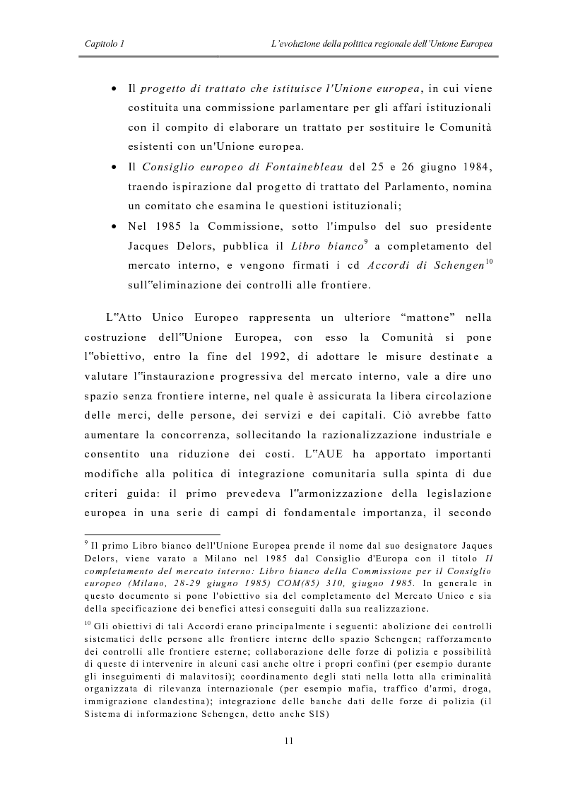 Anteprima della tesi: La politica di coesione e il processo di convergenza in Europa, Pagina 7