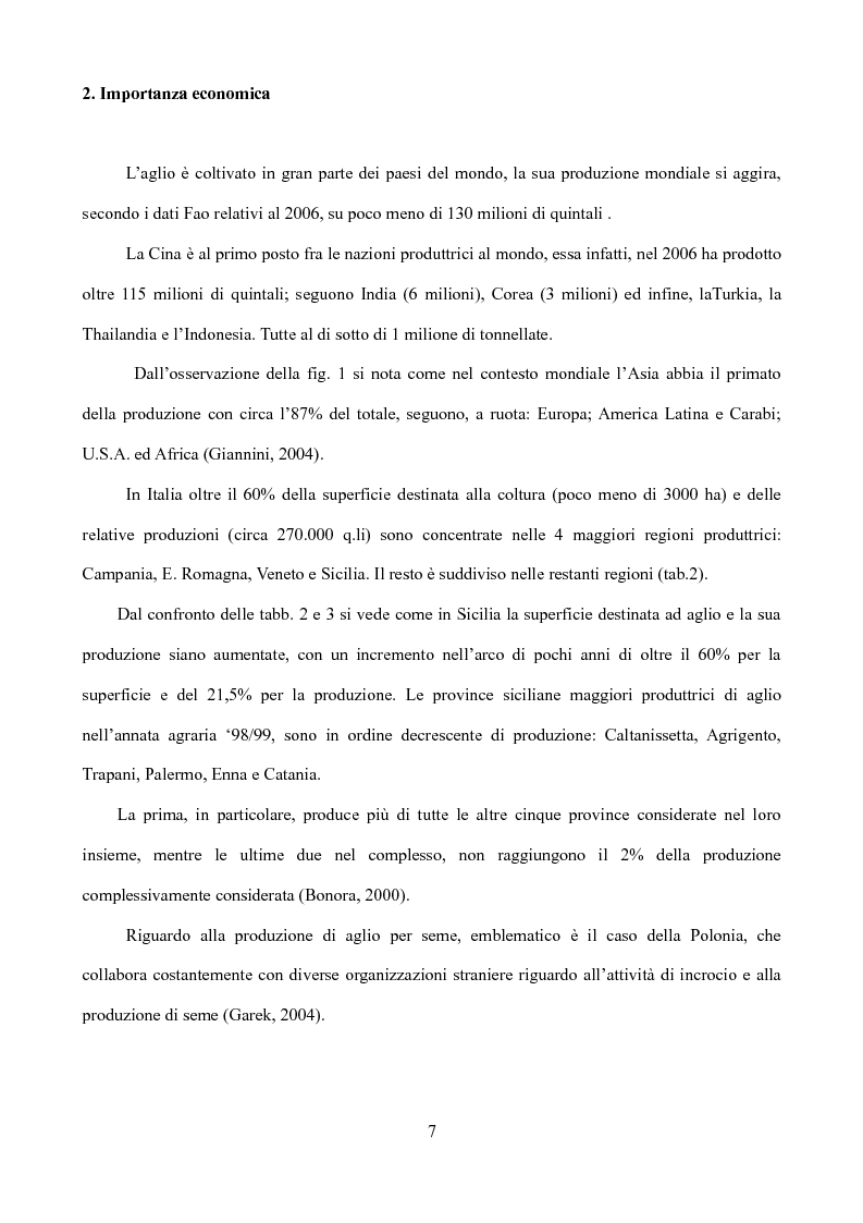 Anteprima della tesi: Caratterizzazione di tipi di aglio (Allium sativum L.) diffusi in Sicilia, Pagina 4