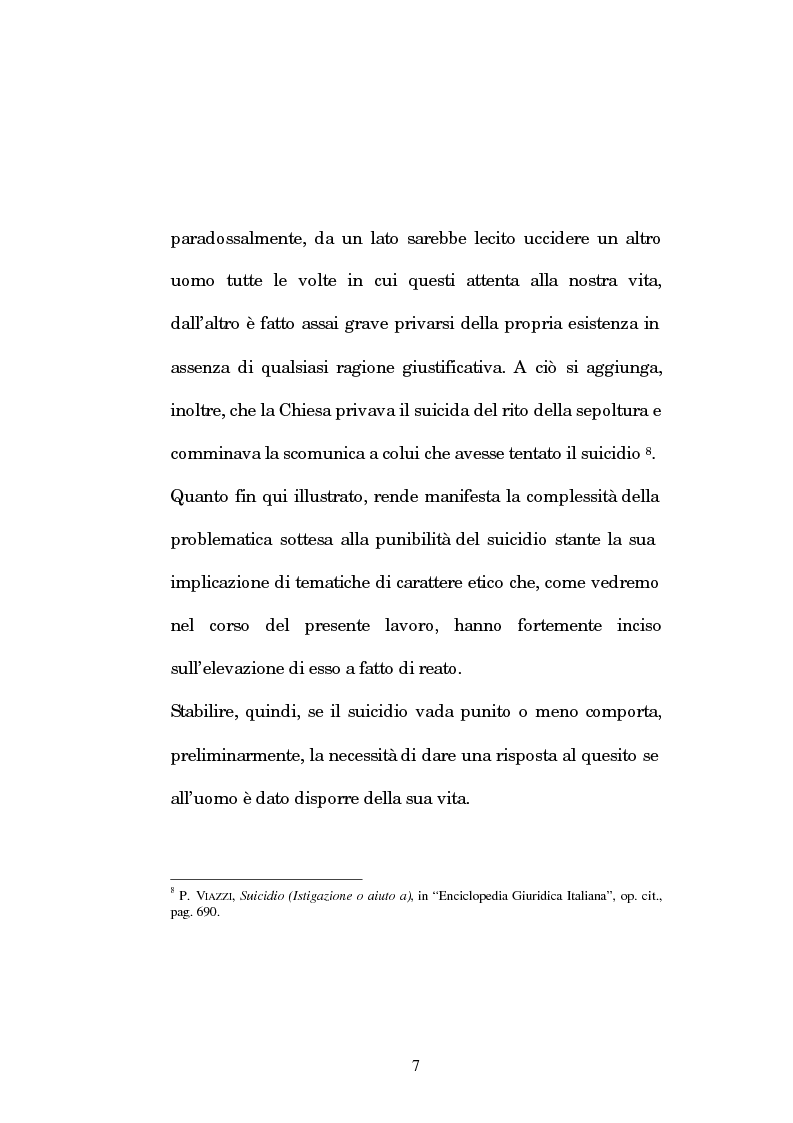 Anteprima della tesi: L’istigazione e l’aiuto al suicidio nella legislazione, nella dottrina e nella giurisprudenza post-unitarie, Pagina 4