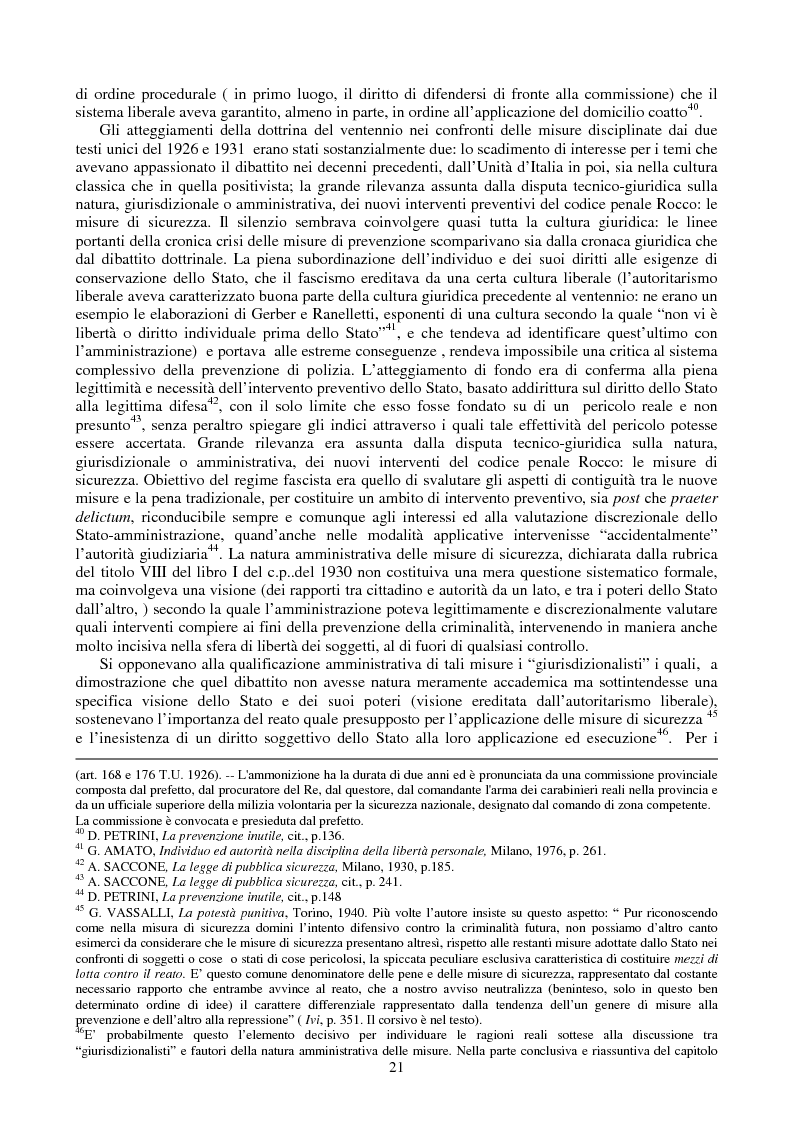 Anteprima della tesi: Le misure di prevenzione: microsistema giuridico penale connotato da perenne emergenza, Pagina 13