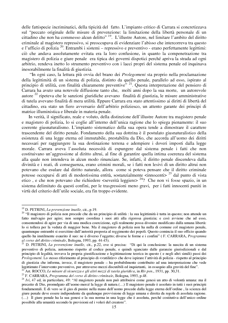 Anteprima della tesi: Le misure di prevenzione: microsistema giuridico penale connotato da perenne emergenza, Pagina 7