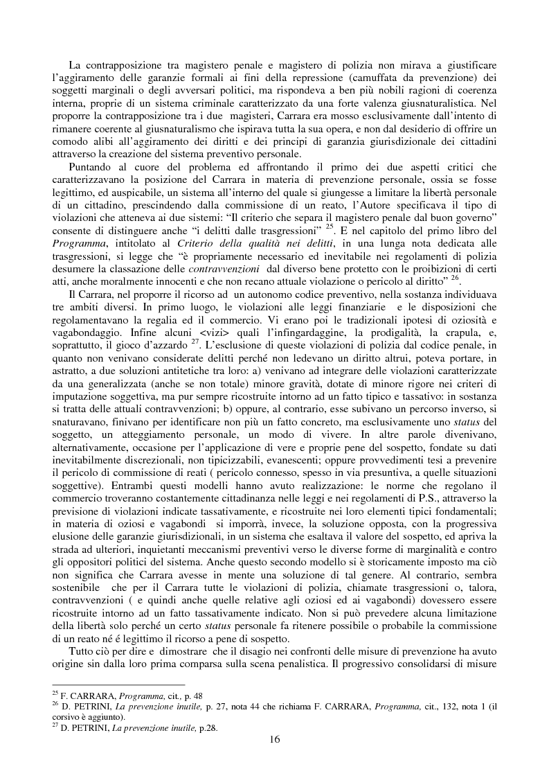 Anteprima della tesi: Le misure di prevenzione: microsistema giuridico penale connotato da perenne emergenza, Pagina 8