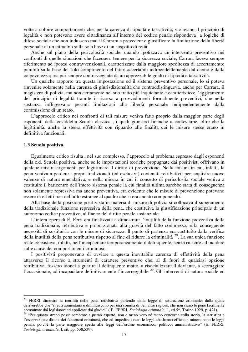 Anteprima della tesi: Le misure di prevenzione: microsistema giuridico penale connotato da perenne emergenza, Pagina 9