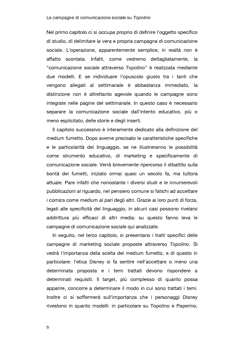 Anteprima della tesi: Le campagne di comunicazione sociale su Topolino: analisi di caso e valutazione dell'efficacia, Pagina 3