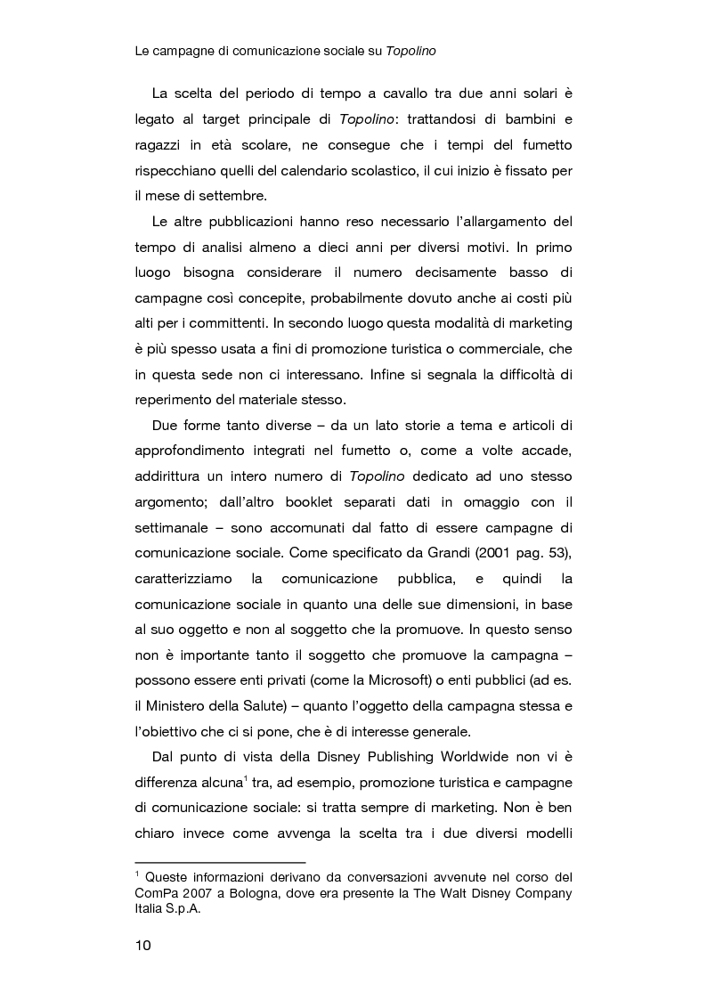 Anteprima della tesi: Le campagne di comunicazione sociale su Topolino: analisi di caso e valutazione dell'efficacia, Pagina 6