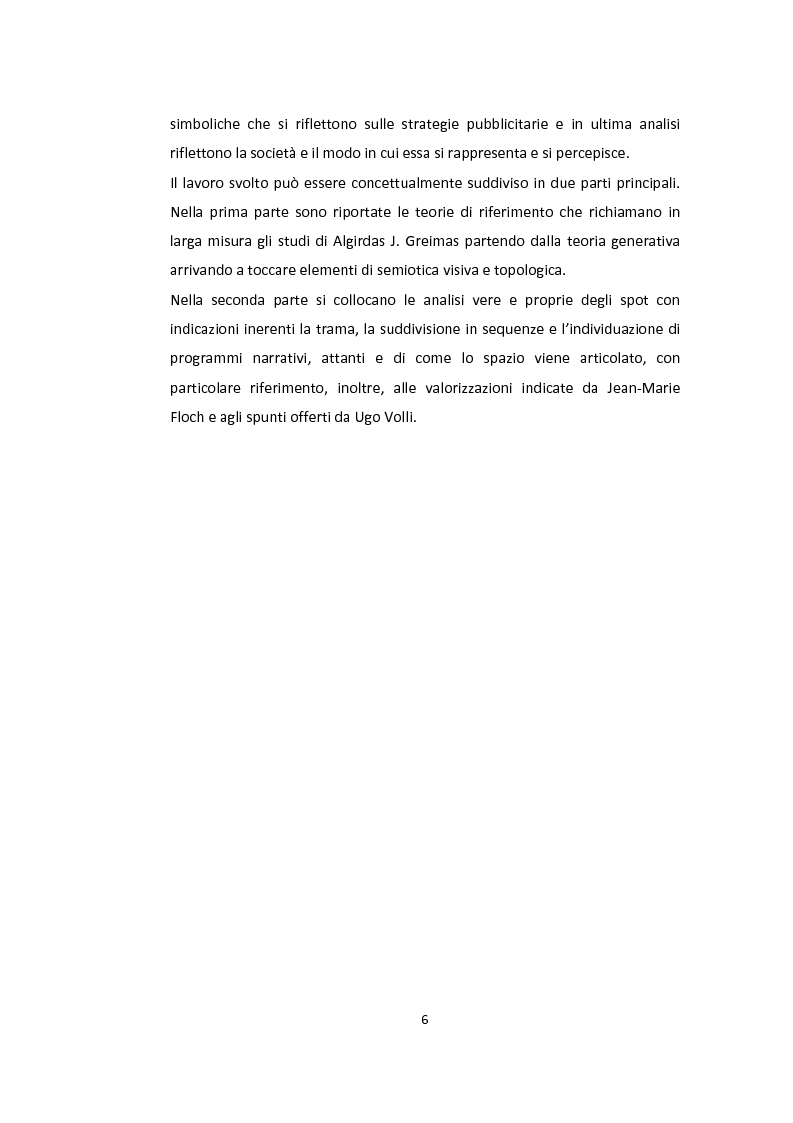 Anteprima della tesi: Semiotica a quattro ruote. Spazialità e valorizzazioni negli spot delle automobili., Pagina 4