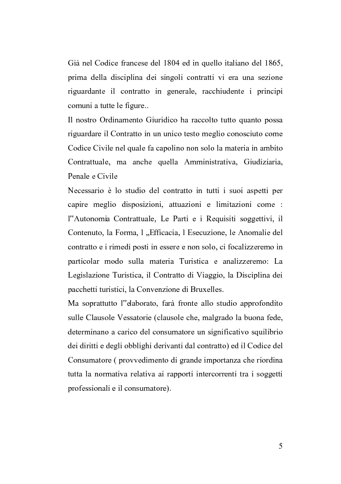Anteprima della tesi: Le clausole vessatorie presenti nei contratti di viaggio, Pagina 2