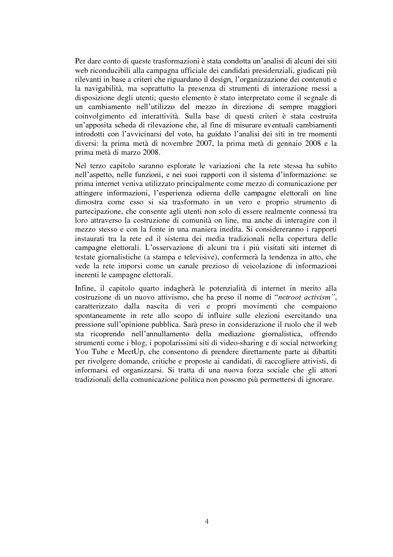 Anteprima della tesi: Il ruolo di Internet nella campagna elettorale per le elezioni presidenziali americane del 2008, Pagina 2