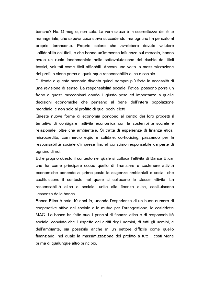 Anteprima della tesi: La Responsabilità Sociale nel settore bancario. Il caso Banca Etica., Pagina 2