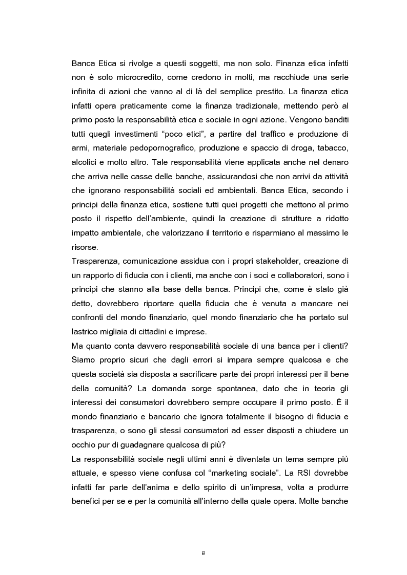 Anteprima della tesi: La Responsabilità Sociale nel settore bancario. Il caso Banca Etica., Pagina 4