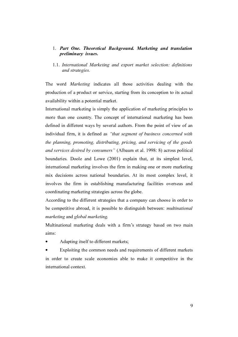 Anteprima della tesi: Language functions and intercultural translation in the world of advertising: the case of wine marketing, Pagina 5