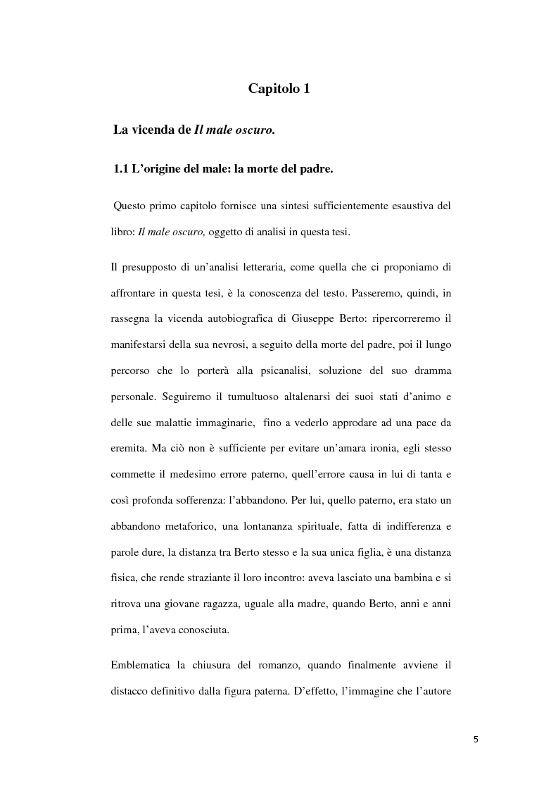 Anteprima della tesi: ''Il Male Oscuro'' di Giuseppe Berto, Pagina 5