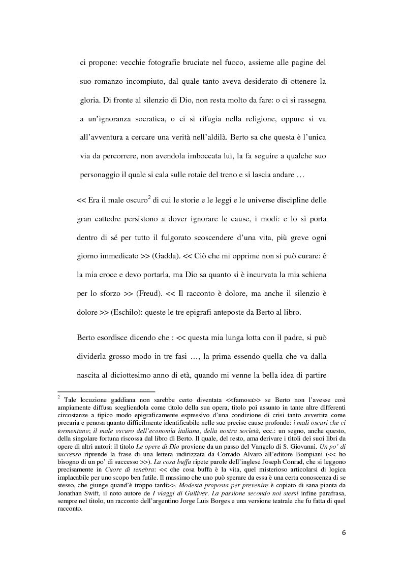 Anteprima della tesi: ''Il Male Oscuro'' di Giuseppe Berto, Pagina 6