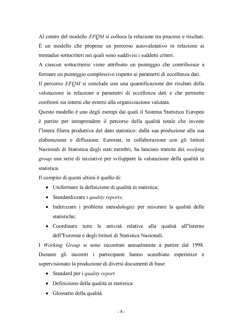 Anteprima della tesi: La gestione della Qualità nella produzione delle statistiche ufficiali, Pagina 3