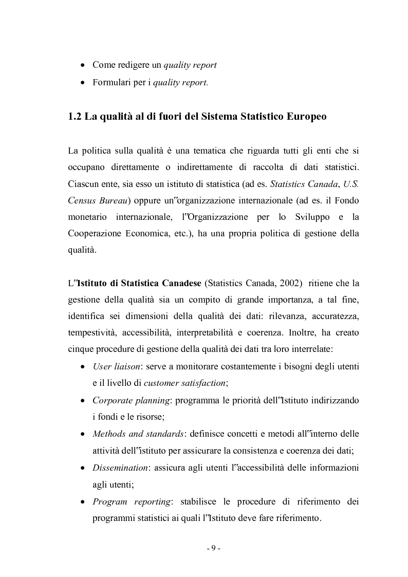 Anteprima della tesi: La gestione della Qualità nella produzione delle statistiche ufficiali, Pagina 4