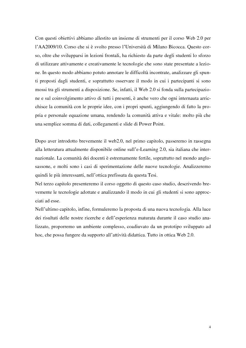 Anteprima della tesi: Strumenti Web 2.0 a supporto della didattica: un caso studio, Pagina 2