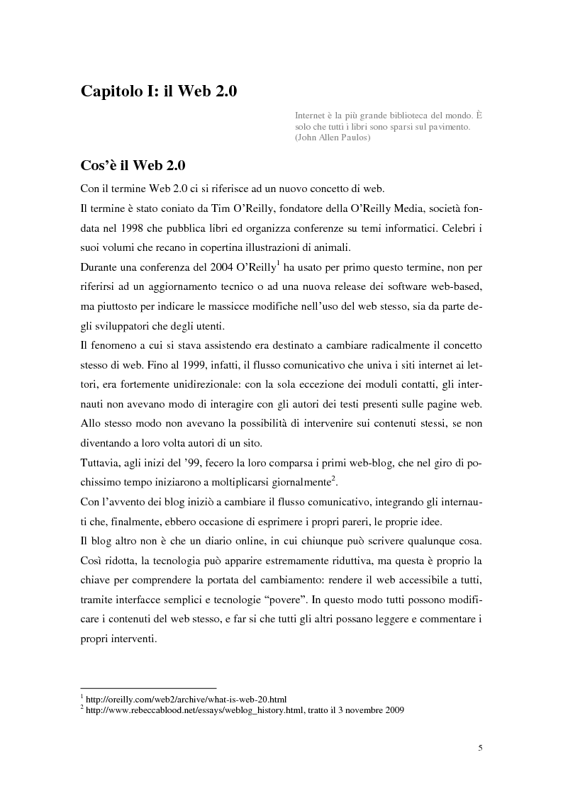 Anteprima della tesi: Strumenti Web 2.0 a supporto della didattica: un caso studio, Pagina 3