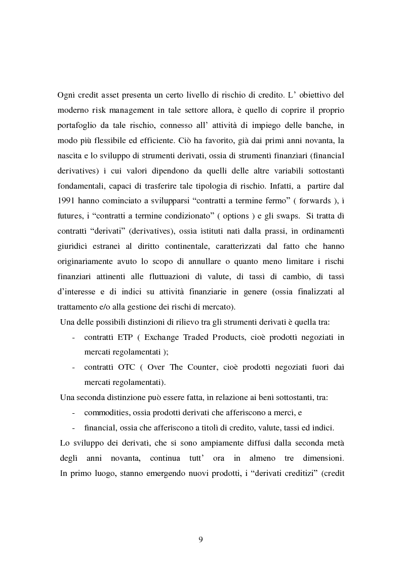 Anteprima della tesi: Alcune tipologie di derivati creditizi per la gestione del rischio di credito, Pagina 5