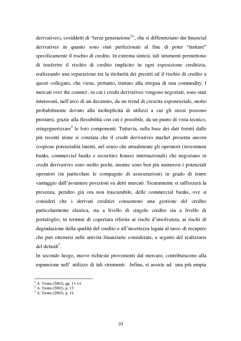 Anteprima della tesi: Alcune tipologie di derivati creditizi per la gestione del rischio di credito, Pagina 6