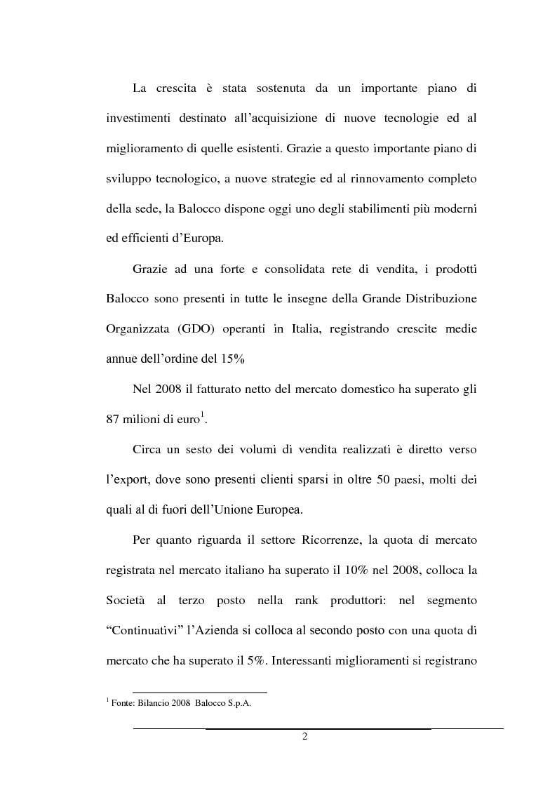 Anteprima della tesi: Impatto dei volumi di vendita sulla distribuzione aziendale: il caso Balocco S.p.A., Pagina 5